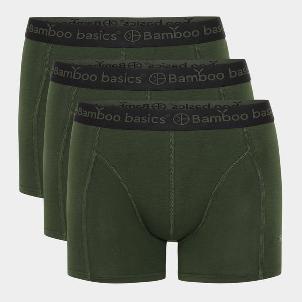 kvarter indelukke nuance 3 pak bambus underbukser i armygrøn til herre fra Bamboo Basics –  Bambustøj.dk